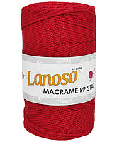LANOSO MACRAME PP STAR (Ланосо Макраме ПП Стар) № 5656 червоний в тон ( Пряжа поліпропілен з люрексом)