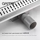 Лінійний трап для душу GAPPO G83007-3, 70х300 мм, нержавіюча сталь, фото 4