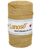 LANOSO MACRAME PP STAR (Ланосо Макраме ПП Стар) № 7113 пісочний з золотом ( Пряжа поліпропілен з люрексом)
