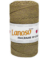 LANOSO MACRAME PP STAR (Ланосо Макраме ПП Стар) № 0713 коричневий з золотом ( Пряжа поліпропілен з люрексом)