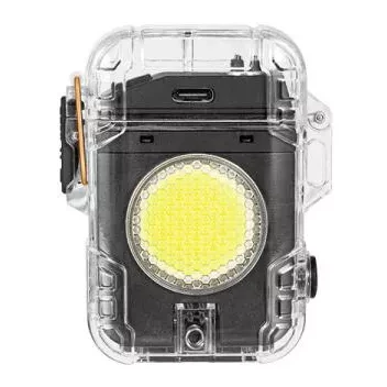 Портативний LED ліхтарик RIAS D52-2-COB акумуляторний з дисплеєм та запальничкою Type-C Black (3_05276)