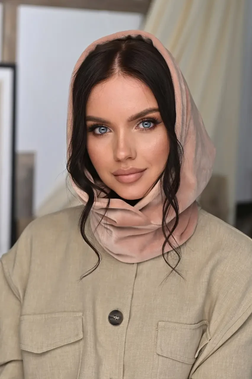 Капюшон із велюру "Мікаелла" колір пудра 789-034 - фото 1 - id-p2323688550