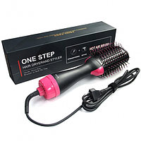 Фен-щітка для волосся Чорний One Step Hair Dryer