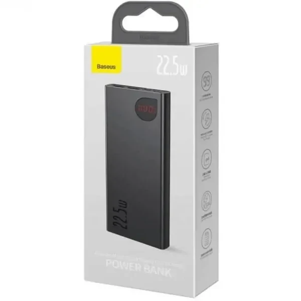 Павербанк powerbank Baseus Adaman Metal Digital Display QC 22.5W 20000 mAh Чорний