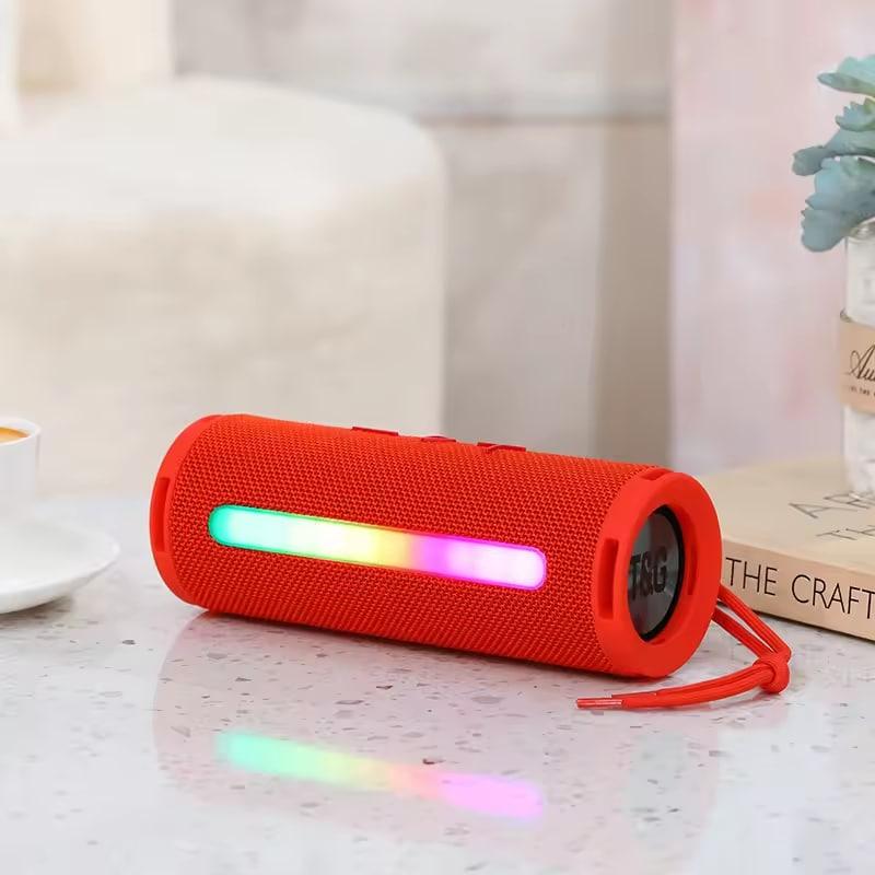 Портативна Bluetooth колонка TG-374 (10 Вт, з підсвічуванням, 196х72 мм) Red
