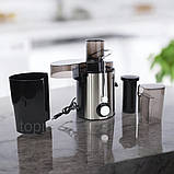 Соковичавниця електрична Crownberg соковижималка побудова потужна 1000 Вт соковитискач для овочів та фруктів, фото 5