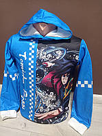 Утеплений батник пайта толстовка худі для хлопчика підлітка з начосом Гія Томіока Клинок розсікаючий демона Аніме на 11-16 років