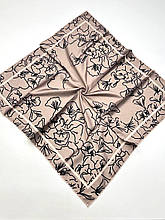 Шовкова хустка Береніс 90*90 см мокко ручна обробка краю