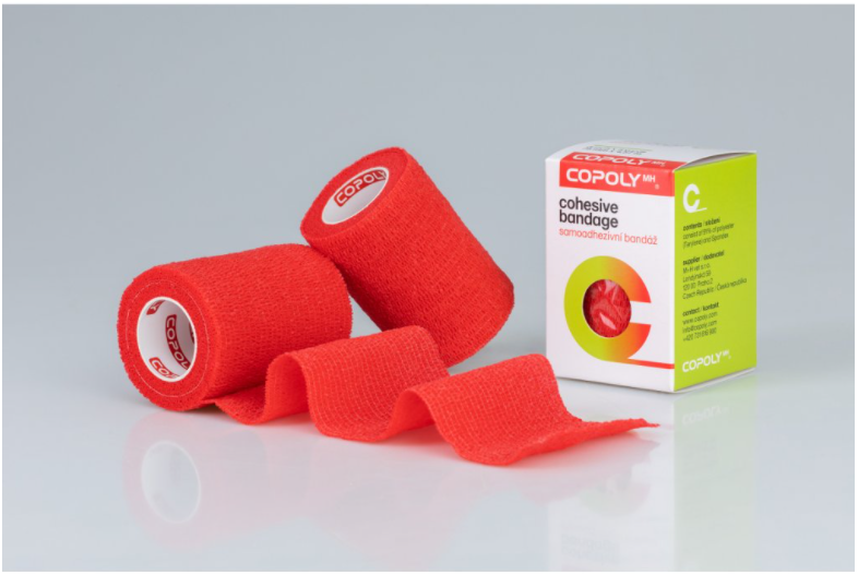Copoly 7,5см x 4,5м - Аутоадгезійний еластичний бинт (Червоний неон)