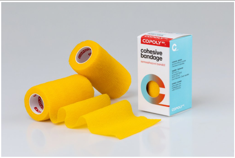 Copoly 10см x 4,5м - Аутоадгезійний еластичний бинт (Жовтий неон)