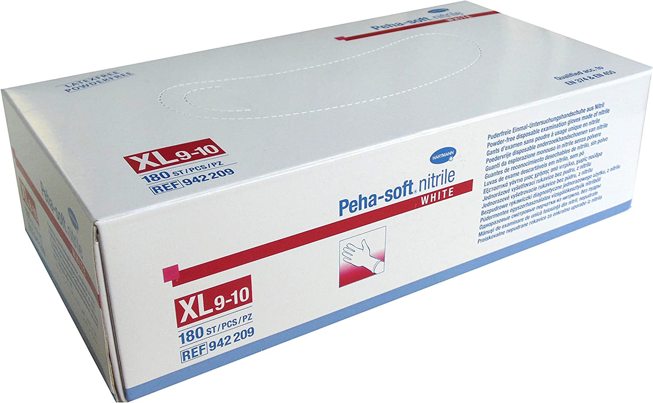 Рукавички медичні нітрилові Peha-soft Nitrile White XL (180 шт)