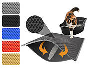 Килимок для котячого туалету ЕВАМУР 80*60 см. Водонепроникний під лоток котячий туалет для котів, собак Сірий