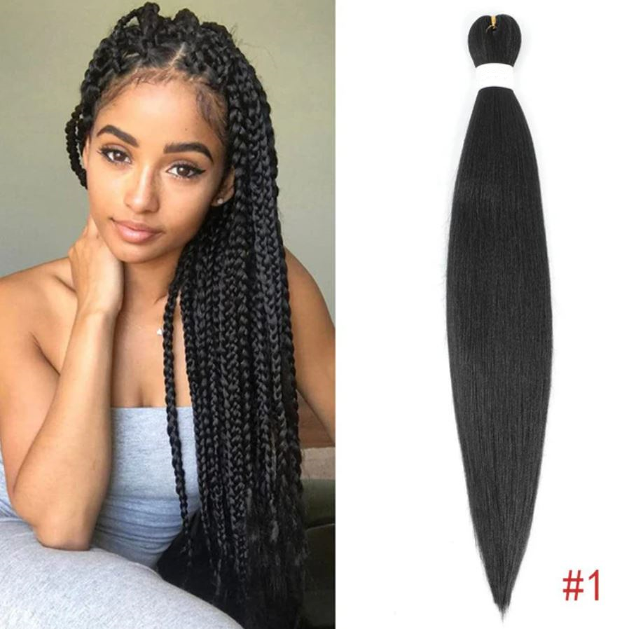 Канекалон Easy Braid однотонний чорний Довжина 65 см Вага 90 грам Низькотемпературний 100-150°С 1#EZ