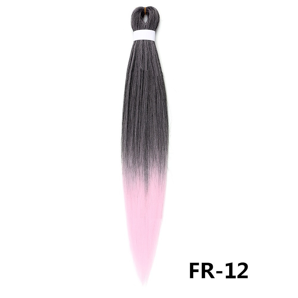 Канекалон Easy Braid омбре чорний світло-рожевий Довжина 65 см Вага 90 грам Низькотемпературний 100-150°С FR-12