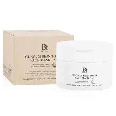 Заспокійливі тонер-педи з гуавой та азуленом Benton Guava 70 Skin Toner Face Mask Pad 70 шт