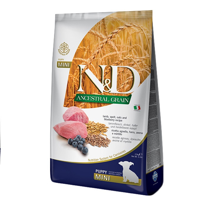 Сухий низькозерновий корм для цуценят малих порід Farmina (Фарміна) MINI з ягнятком 800 гр