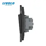 Кнопковий вимикач без фіксації (Дзвінковий вимикач, Імпульсний вимикач) Livolo Чорний, фото 3