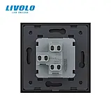 Кнопковий вимикач без фіксації (Дзвінковий вимикач, Імпульсний вимикач) Livolo Чорний, фото 4