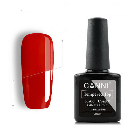 Фінішне покриття посилене CANNI без липкого шару 7,3 ml  No wipe Tempered Top coat, фото 1
