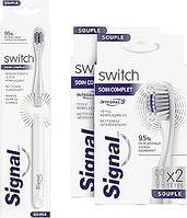 Зубна щітка SIGNAL Complete Care ,Металева ручка та комплект змінних насадок - Очищення міжзубних проміжків - Soft