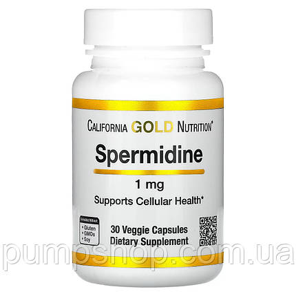 Екстракт паростків рису (спермідин) California Gold Nutrition Spermidine 1 мг 30 капс., фото 1