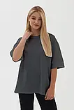 Жіноча футболка оверсайз з круглим коміром OVERSIZE UNISEX, фото 3
