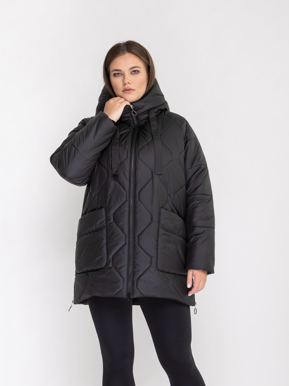 Модна жіноча зимова куртка в чорному кольорі, фото 1