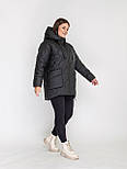 Модна жіноча зимова куртка в чорному кольорі, фото 4