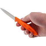 Ніж з ребристим лезом 8.5см Victorinox (неіржавна сталь, серейторне лезо, універсальний, оранжевий), фото 4