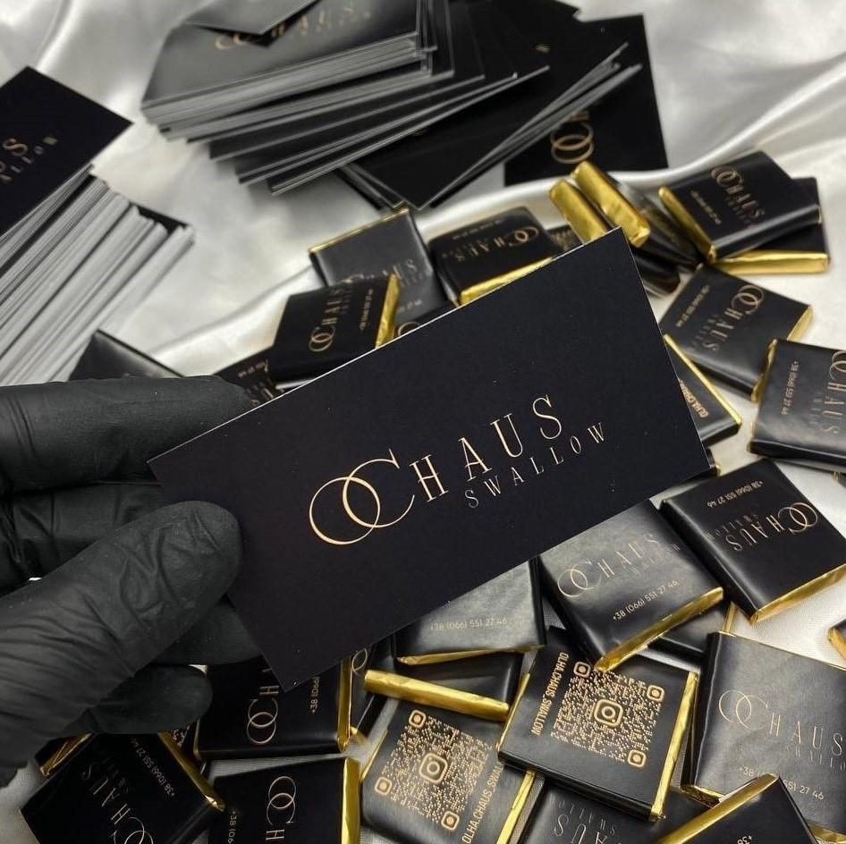 Візитка (80х80 мм) з логотипом для салонів краси, фото 1