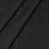 Штучний замш діагональ на трикотажу чорний, фото 2