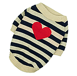 Светр в'язаний смугастий із серцем, фото 4