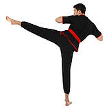 Спортивна форма для занять вух кунг-фу чорна LIBOWANG CO-8872 (розміри від 140 до 180 см), фото 2