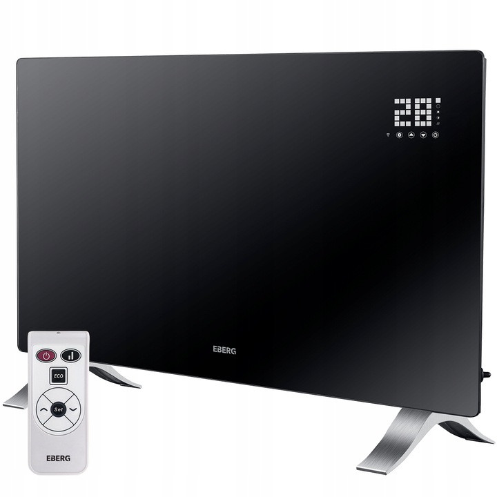 Обігрівач сенсорний EBERG EVI 2000W + пульт + WiFi управління / Чорний