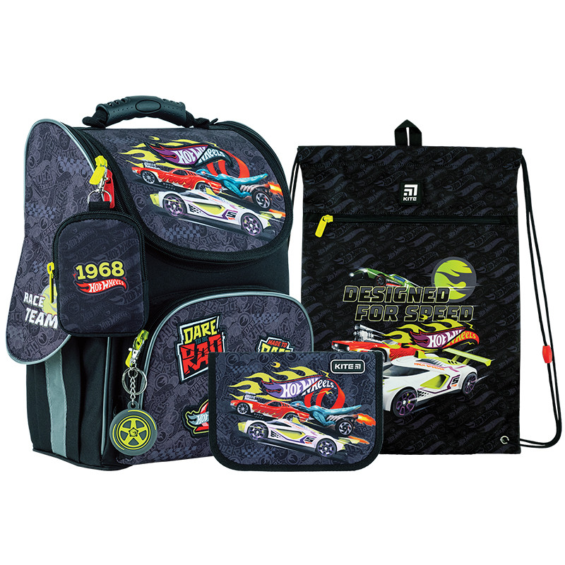 Набір Kite SET_HW24-501S рюкзак + пенал + сумка для взуття 501S Hot Wheels (67250) (18) Kite