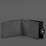 Шкіряна обкладинка-портмоне для картонного посвідчення УБД (чорна), фото 4
