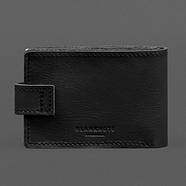 Шкіряна обкладинка-портмоне для картонного посвідчення УБД (чорна), фото 5