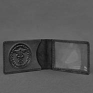 Шкіряна обкладинка для посвідчення Державної податкової служби (чорна), фото 2