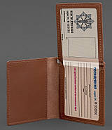 Шкіряна обкладинка для посвідчення офіцера ДПСУ (світло-коричнева), фото 2