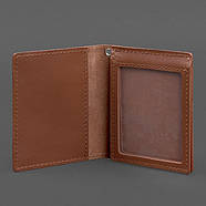 Шкіряна обкладинка для посвідчення офіцера ДПСУ (світло-коричнева), фото 4