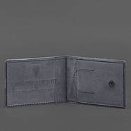 Шкіряна обкладинка для посвідчення УБД з кишенею для жетону (темно-синя) 8х10,5, шкіра Crazy Horse, фото 3