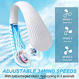 Портативний підвісний вентилятор, що перезаряджається на шию, безлопатевий вентилятор з 3 швидкостями, що працює від акумулятора, фото 3