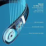 Новий Портативний шийний вентилятор, вентилятор, що перезаряджається, мінівентилятор на шиї, фото 3