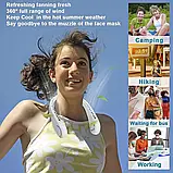 Новий Портативний шийний вентилятор, вентилятор, що перезаряджається, мінівентилятор на шиї, фото 6