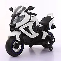 Дитячий електромотоцикл SPOKO SP-1600 з музикою підсвіткою для дітей від 3-х років білий, фото 6
