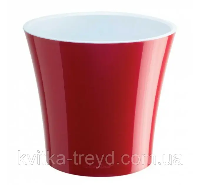 Горщик з автополивом ARTE 0,6 л червоний-білий, фото 1