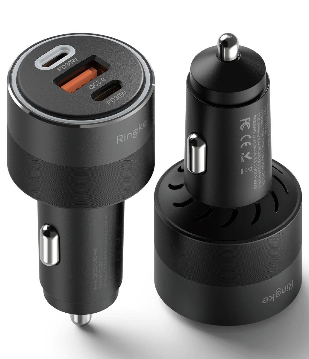 Автомобільний зарядний пристрій Ringke 3-Port 84W Car Fast Charger Black (HG782S01RS)
