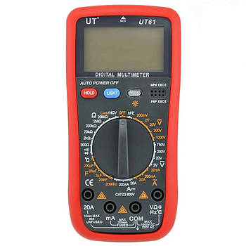 Цифровий мультиметр із підсвічуванням DT UT 61 / Електричний тестер напруги зі звуковим сигналом