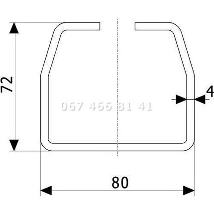 Напрямна для відкатних воріт 80 72 4 мм 600 кг, фото 2