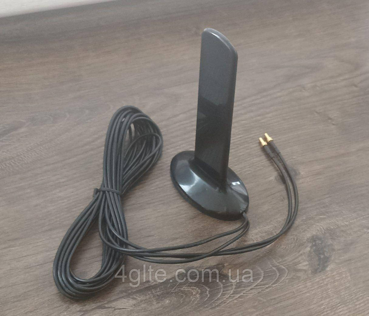 Антена всеспрямована 5G широкосмугова MIMO 2x12dBi (2xTS9, 2х300 см, 600-6000 MHz), фото 1